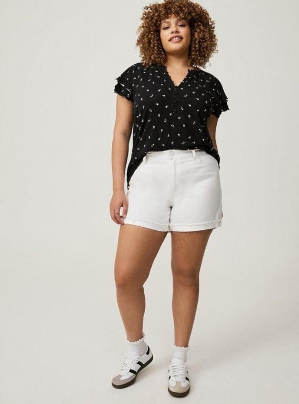 TORRID 5" Perfect High-Rise Jean Short White Plus Size 26